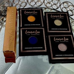 Laura lee Los Angeles single shimmer shadows in 4 shades and liquid lipstick